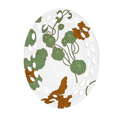 Nasturtium Flowers Plant Leaves Ornament (Oval Filigree)