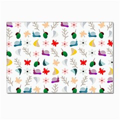 Snails Butterflies Pattern Seamless Postcards 5  X 7  (pkg Of 10)