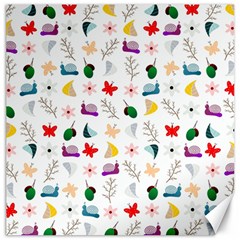 Snails Butterflies Pattern Seamless Canvas 12  X 12  by Maspions