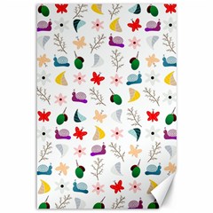 Snails Butterflies Pattern Seamless Canvas 12  X 18 