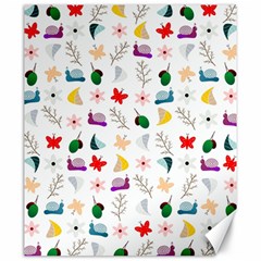 Snails Butterflies Pattern Seamless Canvas 20  X 24 