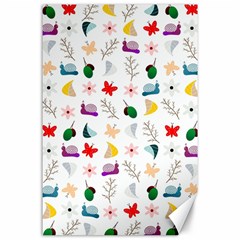 Snails Butterflies Pattern Seamless Canvas 24  X 36  by Maspions