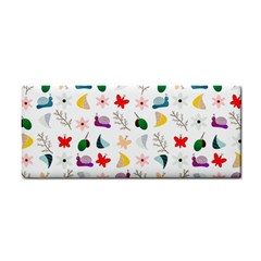 Snails Butterflies Pattern Seamless Hand Towel by Maspions