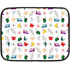 Snails Butterflies Pattern Seamless Fleece Blanket (mini)