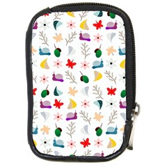 Snails Butterflies Pattern Seamless Compact Camera Leather Case