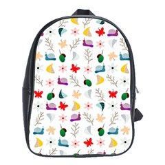 Snails Butterflies Pattern Seamless School Bag (large) by Maspions