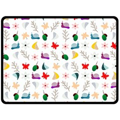 Snails Butterflies Pattern Seamless Fleece Blanket (large)