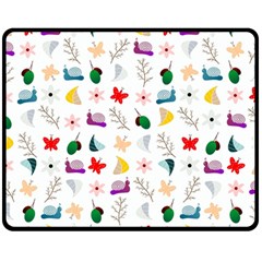 Snails Butterflies Pattern Seamless Fleece Blanket (medium) by Maspions