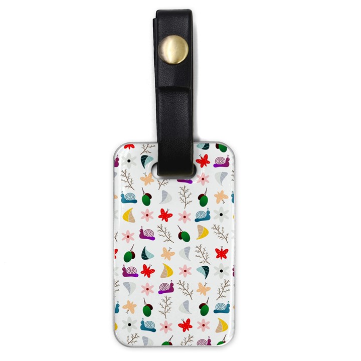 Snails Butterflies Pattern Seamless Luggage Tag (one side)