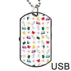 Snails Butterflies Pattern Seamless Dog Tag Usb Flash (one Side)