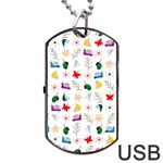 Snails Butterflies Pattern Seamless Dog Tag USB Flash (Two Sides) Front