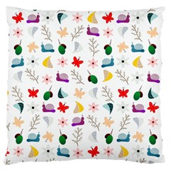 Snails Butterflies Pattern Seamless Large Cushion Case (two Sides) by Maspions