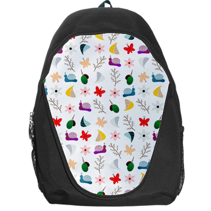 Snails Butterflies Pattern Seamless Backpack Bag