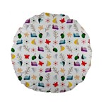 Snails Butterflies Pattern Seamless Standard 15  Premium Flano Round Cushions Front