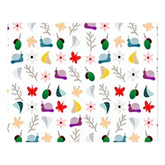 Snails Butterflies Pattern Seamless Two Sides Premium Plush Fleece Blanket (large)