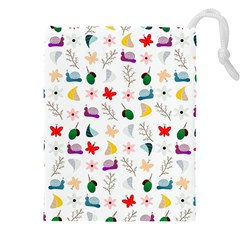 Snails Butterflies Pattern Seamless Drawstring Pouch (4xl)