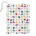 Snails Butterflies Pattern Seamless Drawstring Pouch (4XL) Back