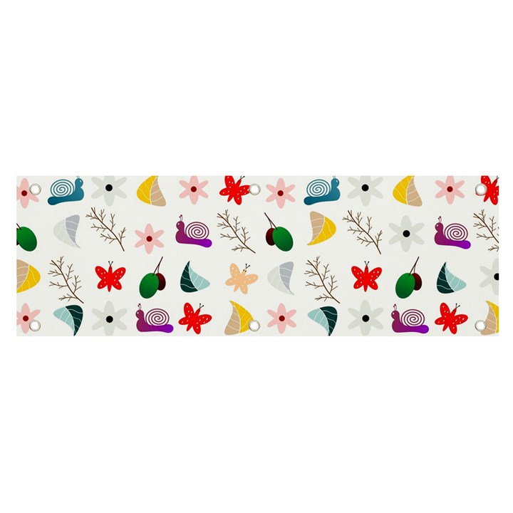 Snails Butterflies Pattern Seamless Banner and Sign 6  x 2 