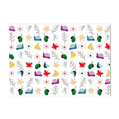 Snails Butterflies Pattern Seamless Crystal Sticker (a4)