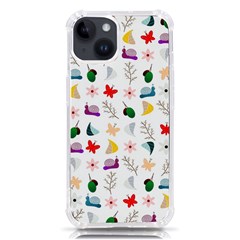 Snails Butterflies Pattern Seamless Iphone 14 Tpu Uv Print Case by Maspions