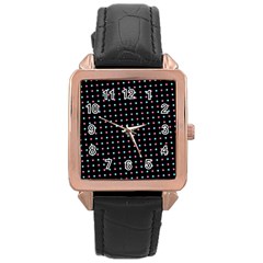 Pattern Dots Dot Seamless Rose Gold Leather Watch  by Maspions