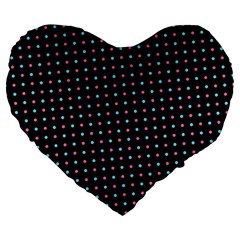 Pattern Dots Dot Seamless Large 19  Premium Flano Heart Shape Cushions