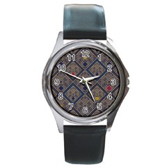 Pattern Seamless Antique Luxury Round Metal Watch