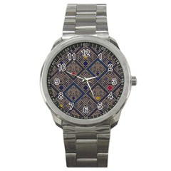 Pattern Seamless Antique Luxury Sport Metal Watch