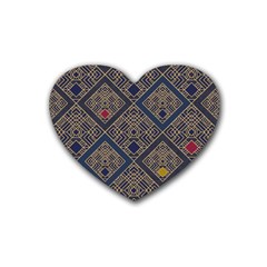 Pattern Seamless Antique Luxury Rubber Heart Coaster (4 Pack)