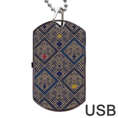 Pattern Seamless Antique Luxury Dog Tag Usb Flash (one Side)