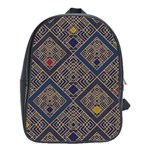 Pattern Seamless Antique Luxury School Bag (XL) Front