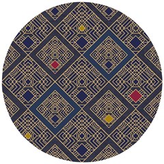 Pattern Seamless Antique Luxury Wooden Puzzle Round