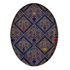 Pattern Seamless Antique Luxury Oval Glass Fridge Magnet (4 Pack)