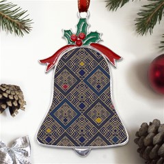 Pattern Seamless Antique Luxury Metal Holly Leaf Bell Ornament