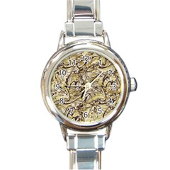 Marble Texture Pattern Seamless Round Italian Charm Watch