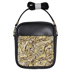 Marble Texture Pattern Seamless Girls Sling Bag