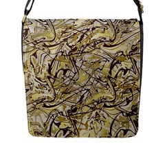 Marble Texture Pattern Seamless Flap Closure Messenger Bag (l)