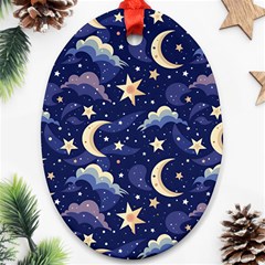 Night Moon Seamless Ornament (oval)