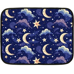 Night Moon Seamless Two Sides Fleece Blanket (mini)