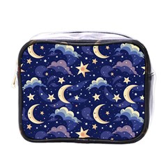 Night Moon Seamless Mini Toiletries Bag (one Side)