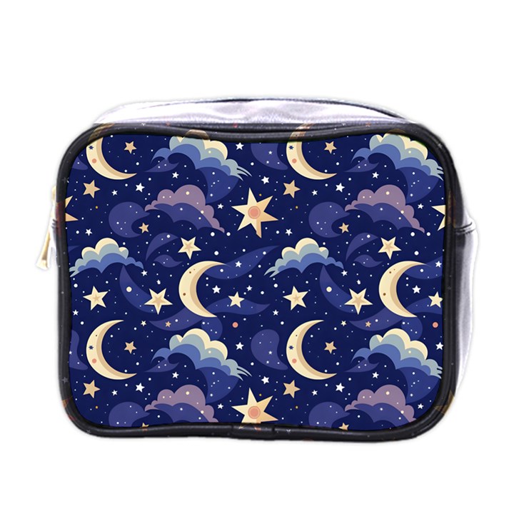 Night Moon Seamless Mini Toiletries Bag (One Side)