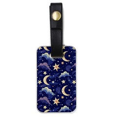 Night Moon Seamless Luggage Tag (one Side) by Maspions