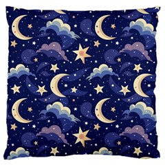 Night Moon Seamless Large Cushion Case (one Side)