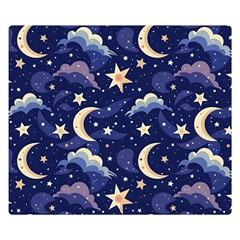 Night Moon Seamless Two Sides Premium Plush Fleece Blanket (kids Size)