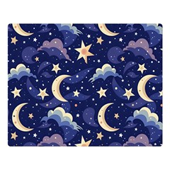 Night Moon Seamless Two Sides Premium Plush Fleece Blanket (large)