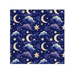 Night Moon Seamless Square Satin Scarf (30  X 30 ) by Maspions