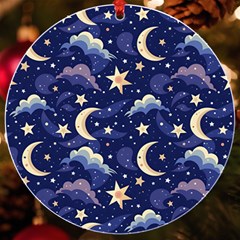 Night Moon Seamless Uv Print Acrylic Ornament Round by Maspions