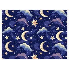 Night Moon Seamless Premium Plush Fleece Blanket (extra Small)