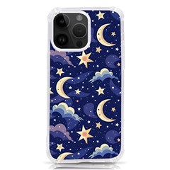 Night Moon Seamless Iphone 14 Pro Max Tpu Uv Print Case