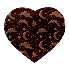 Night Moon Seamless Heart Wood Jewelry Box